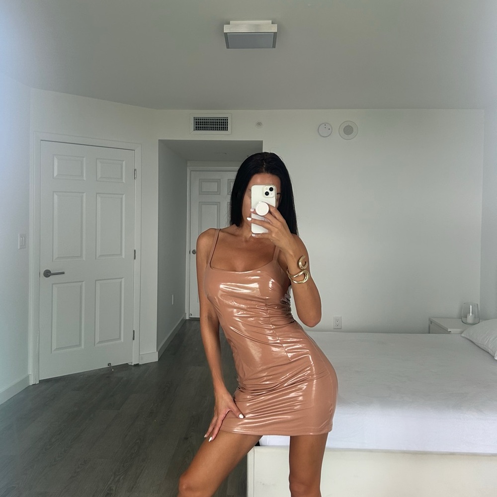 Forever 21 Shimmering Tan Mini Dress